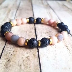 7.5" Frosted Sunstone Diffuser Bracelet